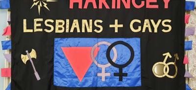 handmade banner for haringey lesbian and gay unit