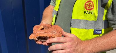 16th century brick with clay pipe