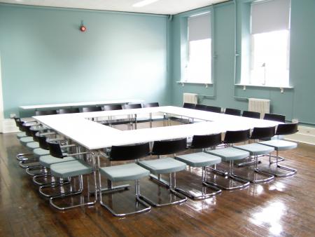 Meeting table in Sir Rowland Hill Hall