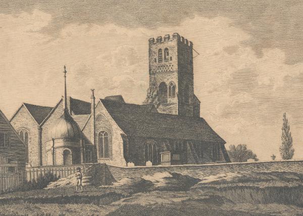 Drawing of All Hallow's Church in Tottenham