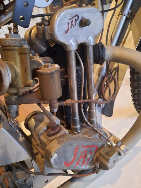 Close up of the speedway motorbike