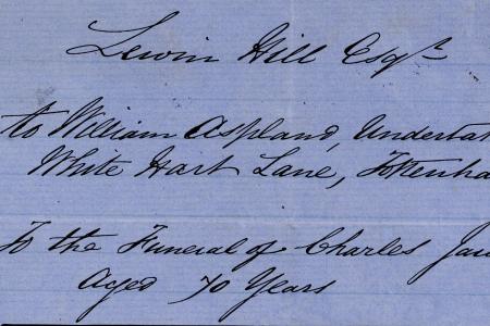 Funeral note of Charles Jarworski