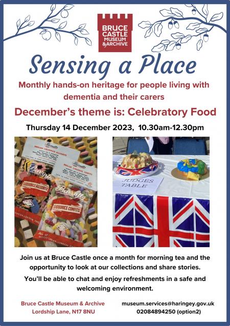 flyer advertising dementia friendly heritage on 14 December