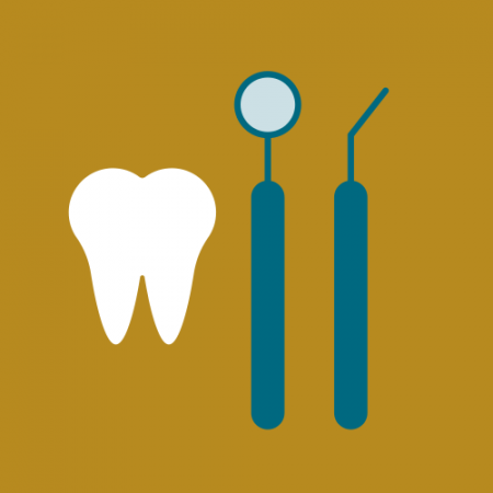 Image of tooth and dental tools