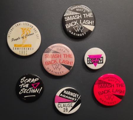 campaign badges protesting section 28 