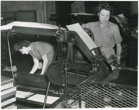 women with roller machine