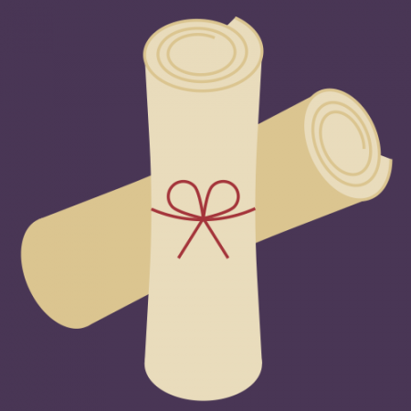Scroll on dark purple background