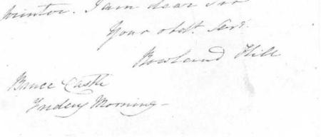 rowland hill and his signature