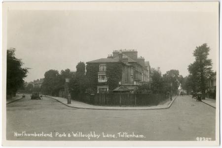 black and white photo of villas on northumberland park circa 1900