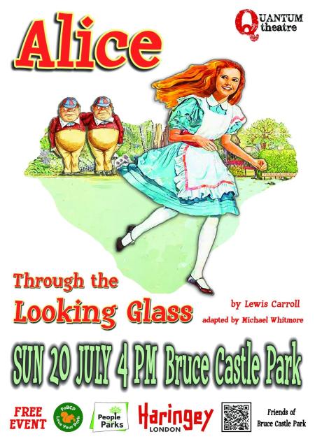 poster advertising alice through the looking glass performance