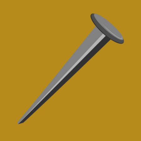 Nail on yellow background