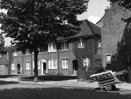 Black and white image of tower gardens estate in tottenham
