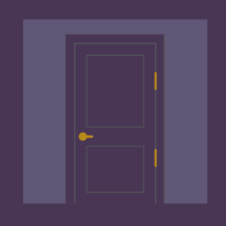Light purple door on light purple background