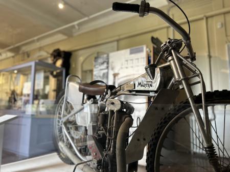 old motorbike on display in museum