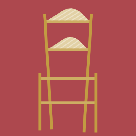 Feather chair on red background