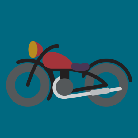 Motorcycle on teal background