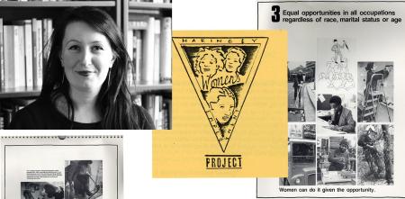 collage of archive material along with portrait of academic