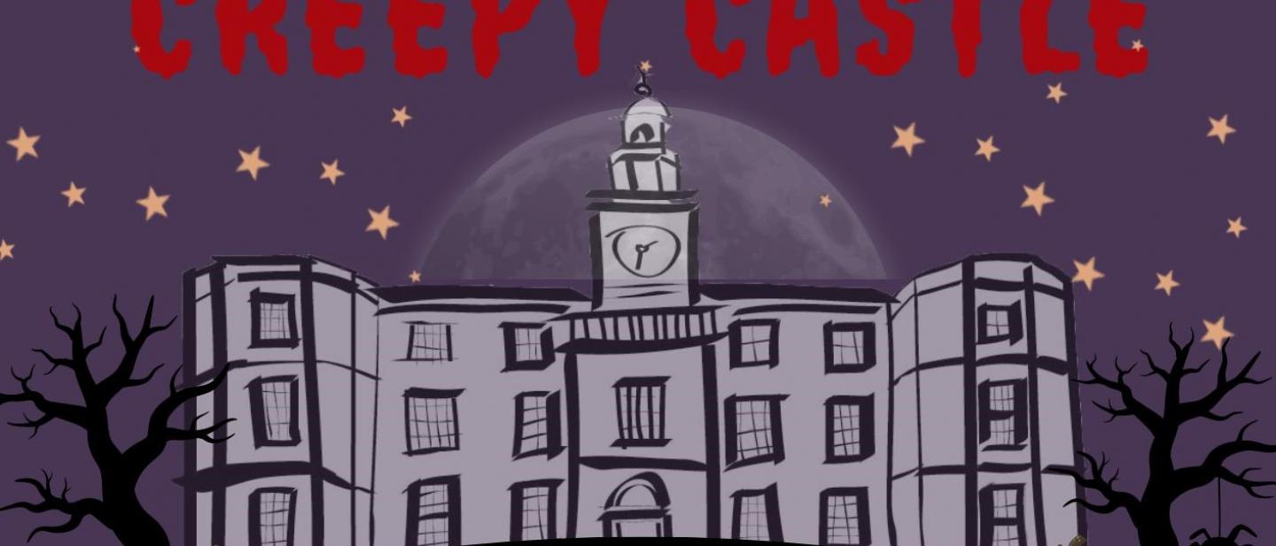 Illustration of Bruce Castle at Halloween