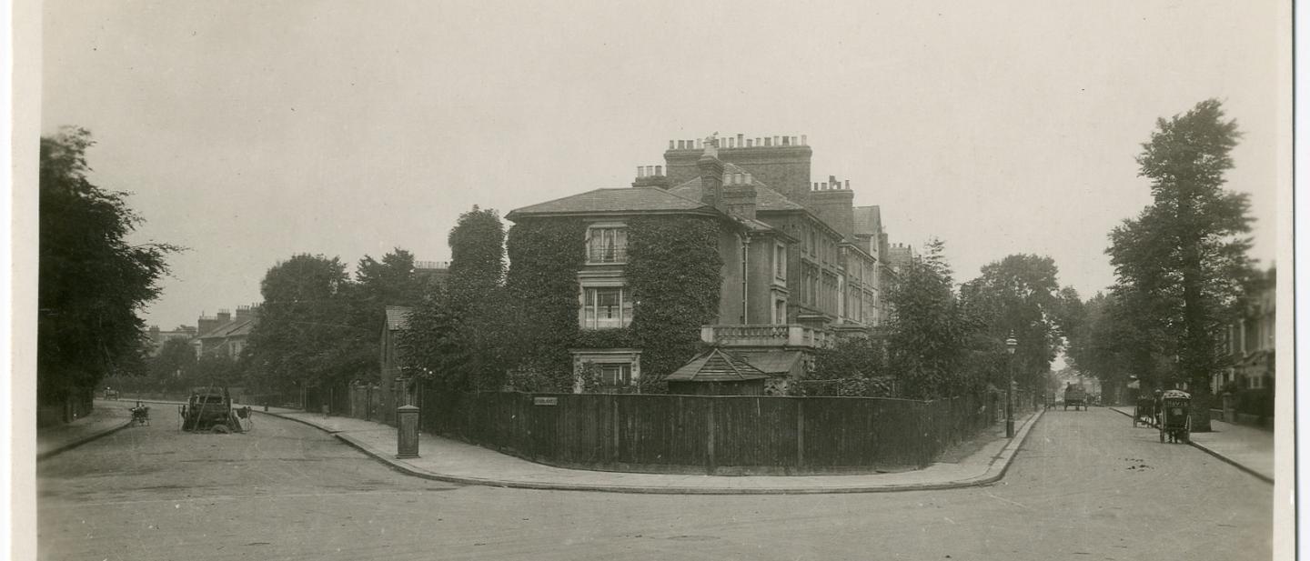 black and white photo of villas on northumberland park circa 1900