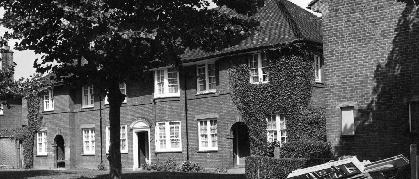 Black and white image of tower gardens estate in tottenham