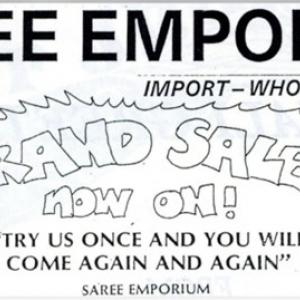 advert for saree emporium in Turnpike Lane