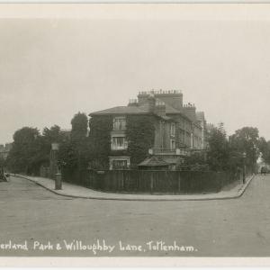 black and white photo of villas on northumberland park circa 1900
